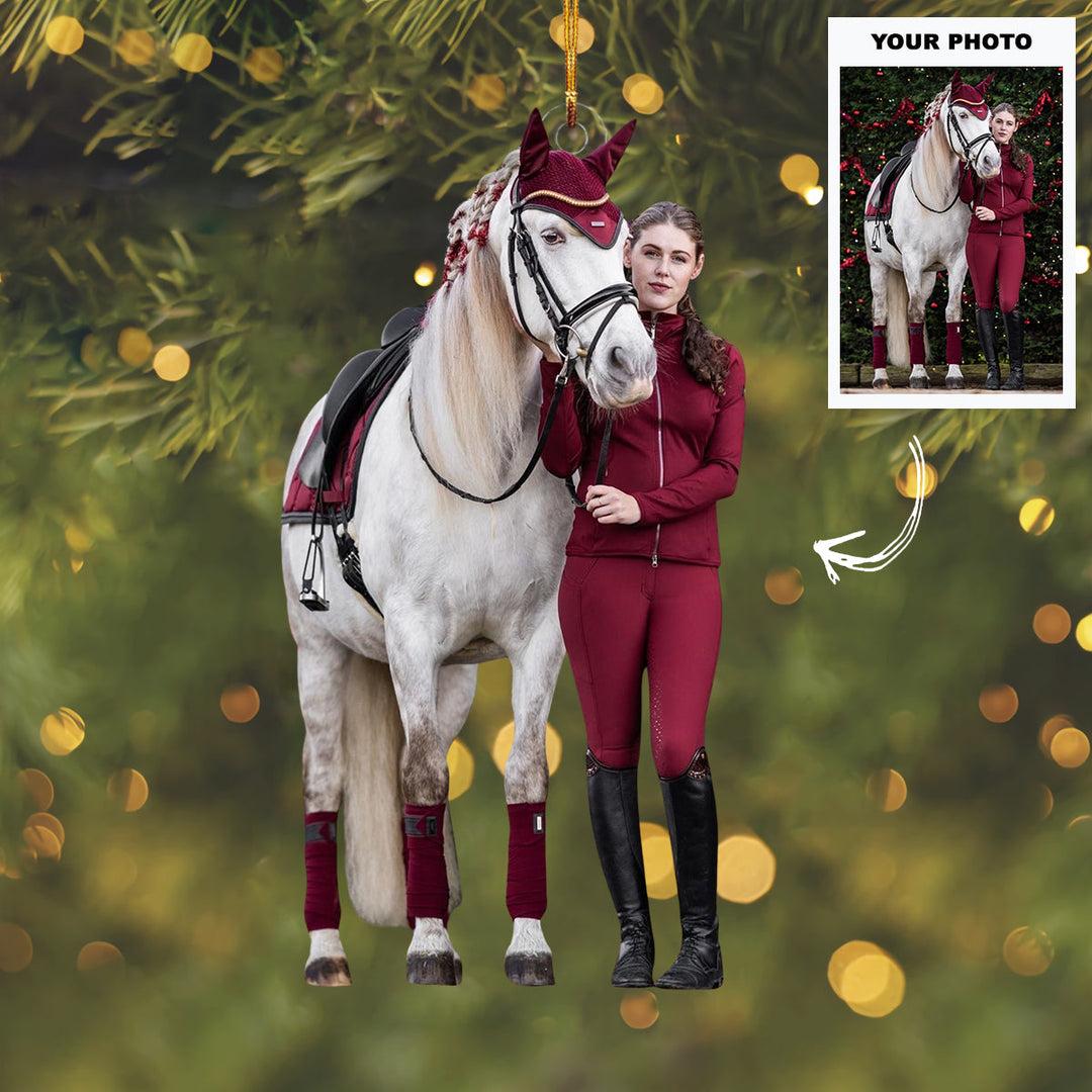 Whispering Hooves - Personalized Photo Mica Ornament - Customized Your Photo Ornament - Christmas Gift For Horse Lovers