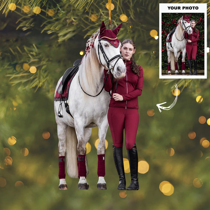 Whispering Hooves - Personalized Photo Mica Ornament - Customized Your Photo Ornament - Christmas Gift For Horse Lovers