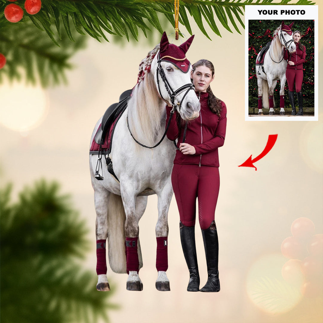 Whispering Hooves - Personalized Photo Mica Ornament - Customized Your Photo Ornament - Christmas Gift For Horse Lovers
