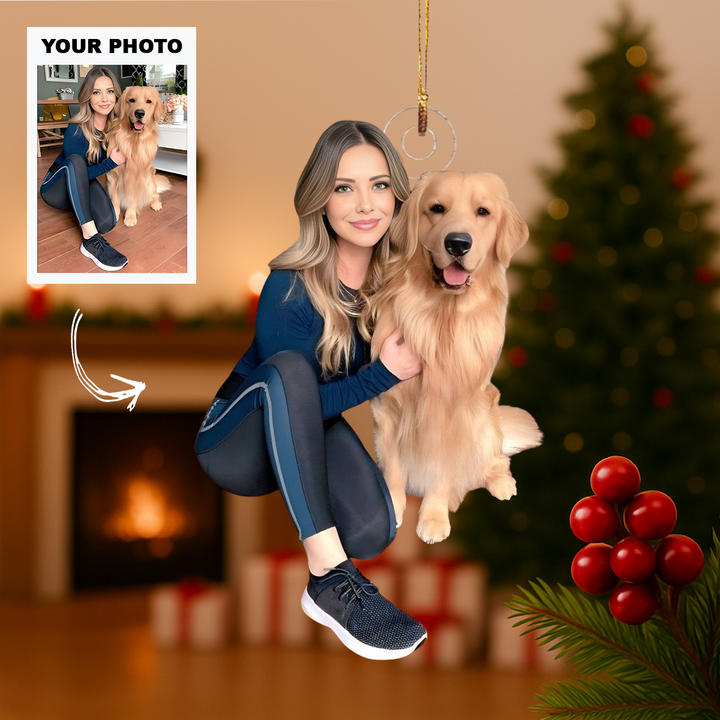 Best Friend With Paws - Personalized Photo Mica Ornament - Customized Your Photo Ornament - Christmas Gift For Pet Lovers