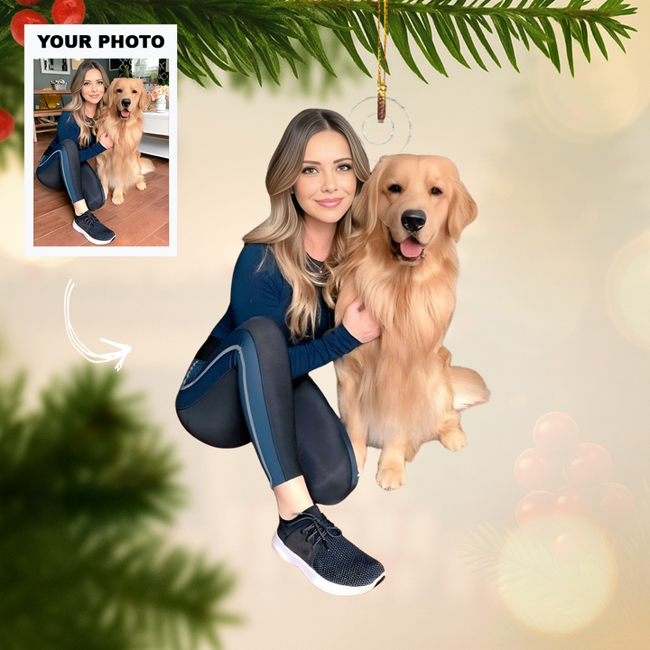 Best Friend With Paws - Personalized Photo Mica Ornament - Customized Your Photo Ornament - Christmas Gift For Pet Lovers