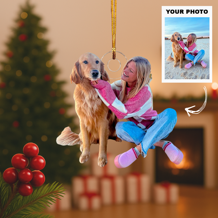Paws & Smiles - Personalized Photo Mica Ornament - Customized Your Photo Ornament - Christmas Gift For Pet Lovers