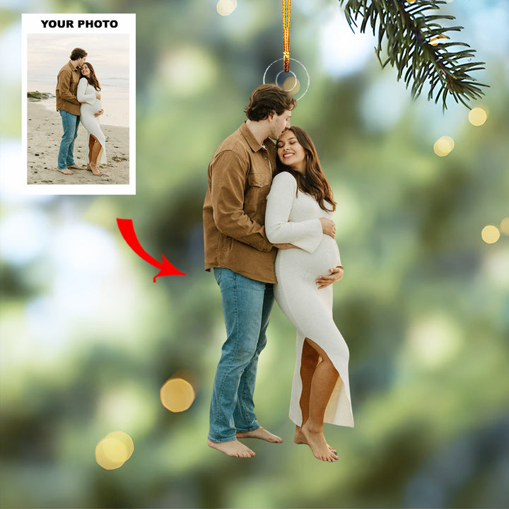 Baby Bloom - Personalized Photo Mica Ornament - Customized Your Photo Ornament - Christmas Gift For Mom-to-Be