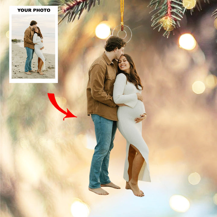 Baby Bloom - Personalized Photo Mica Ornament - Customized Your Photo Ornament - Christmas Gift For Mom-to-Be