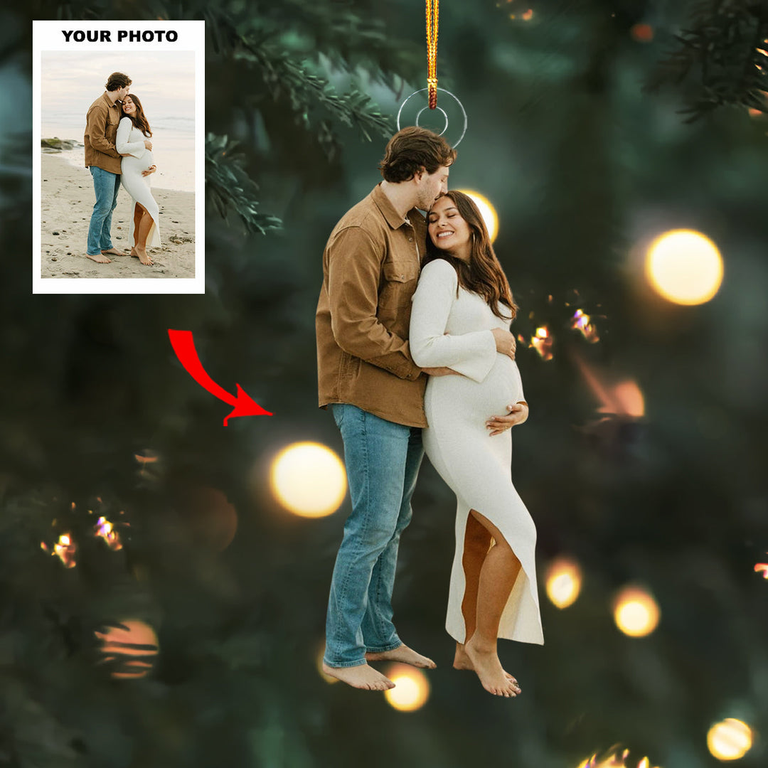 Baby Bloom - Personalized Photo Mica Ornament - Customized Your Photo Ornament - Christmas Gift For Mom-to-Be