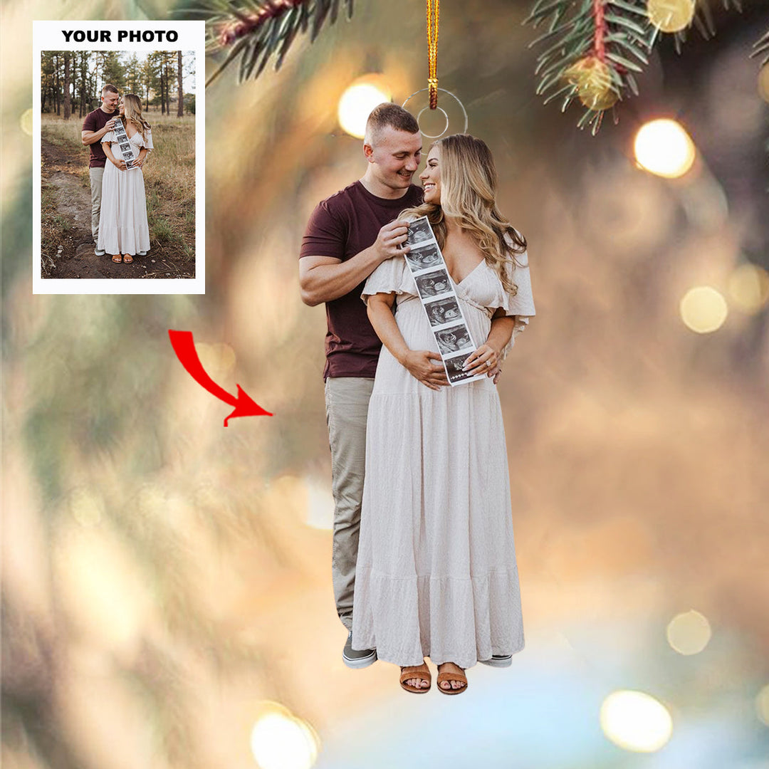 Bump Blessing - Personalized Photo Mica Ornament - Customized Your Photo Ornament - Christmas Gift For Mom-to-Be
