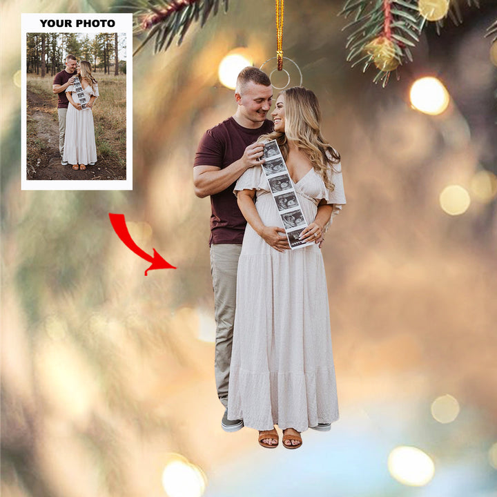 Bump Blessing - Personalized Photo Mica Ornament - Customized Your Photo Ornament - Christmas Gift For Mom-to-Be