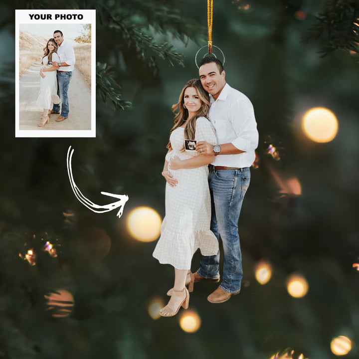 Coming Soon - Personalized Photo Mica Ornament - Customized Your Photo Ornament - Christmas Gift For Mom-to-Be