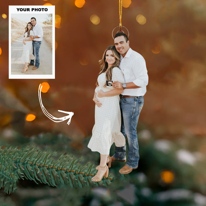 Coming Soon - Personalized Photo Mica Ornament - Customized Your Photo Ornament - Christmas Gift For Mom-to-Be
