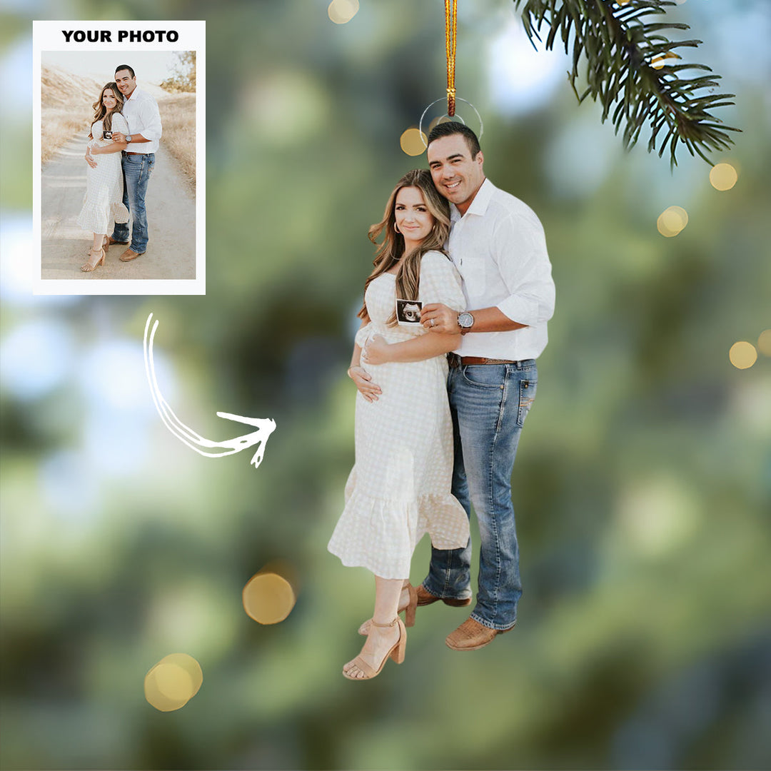 Coming Soon - Personalized Photo Mica Ornament - Customized Your Photo Ornament - Christmas Gift For Mom-to-Be