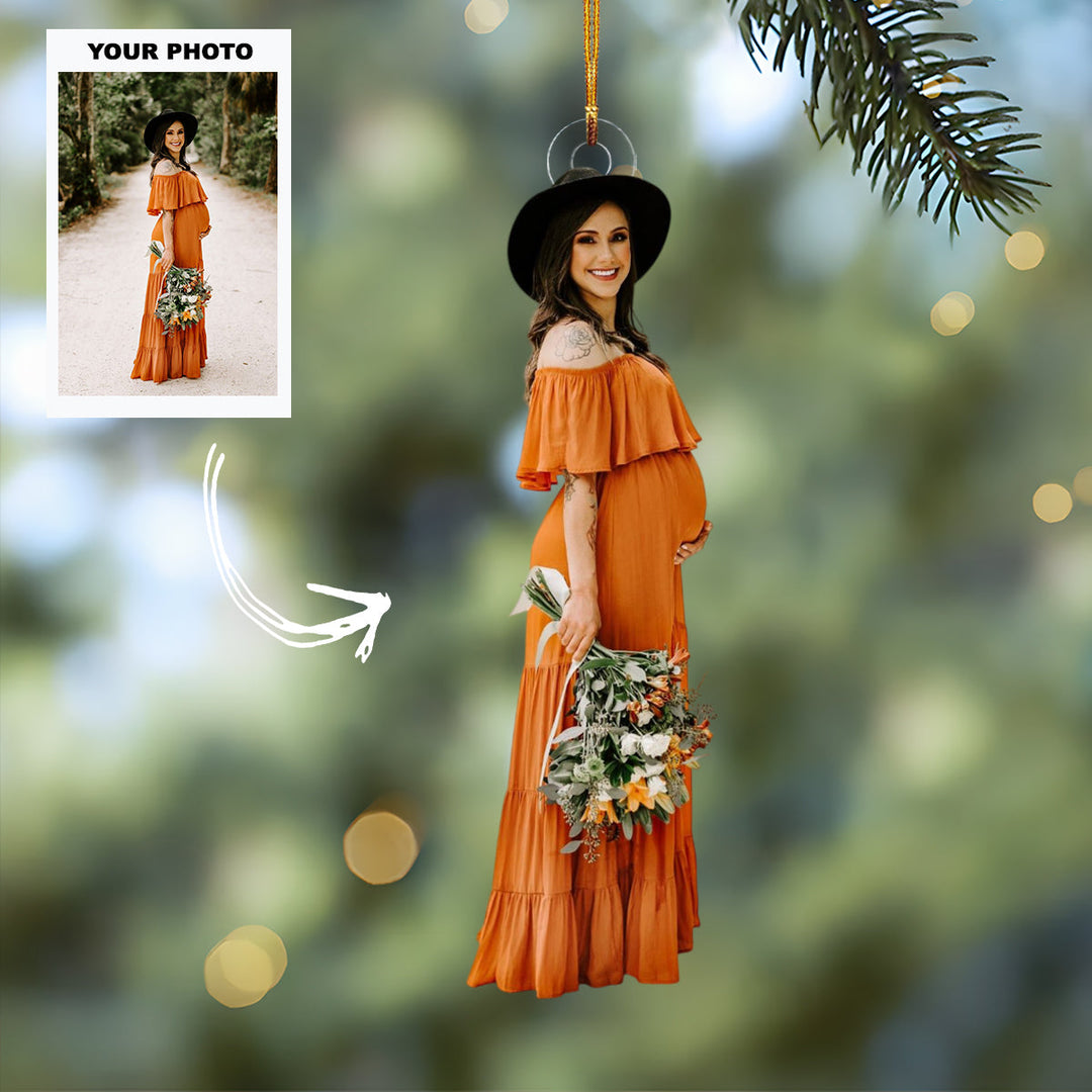 Mommy’s Joy - Personalized Photo Mica Ornament - Customized Your Photo Ornament - Christmas Gift For Mom-to-Be