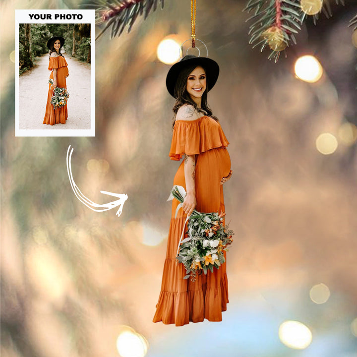 Mommy’s Joy - Personalized Photo Mica Ornament - Customized Your Photo Ornament - Christmas Gift For Mom-to-Be