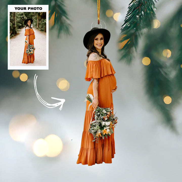 Mommy’s Joy - Personalized Photo Mica Ornament - Customized Your Photo Ornament - Christmas Gift For Mom-to-Be