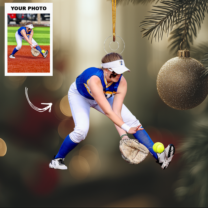 Play Hard - Personalized Photo Mica Ornament - Customized Your Photo Ornament - Christmas Gift For Sport Lovers