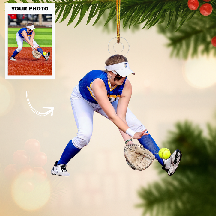 Play Hard - Personalized Photo Mica Ornament - Customized Your Photo Ornament - Christmas Gift For Sport Lovers
