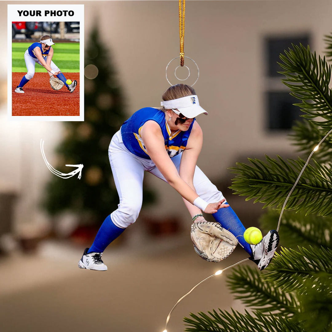 Play Hard - Personalized Photo Mica Ornament - Customized Your Photo Ornament - Christmas Gift For Sport Lovers