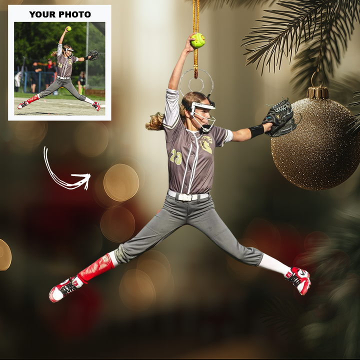 Born To Play - Personalized Photo Mica Ornament - Customized Your Photo Ornament - Christmas Gift For Sport Lovers