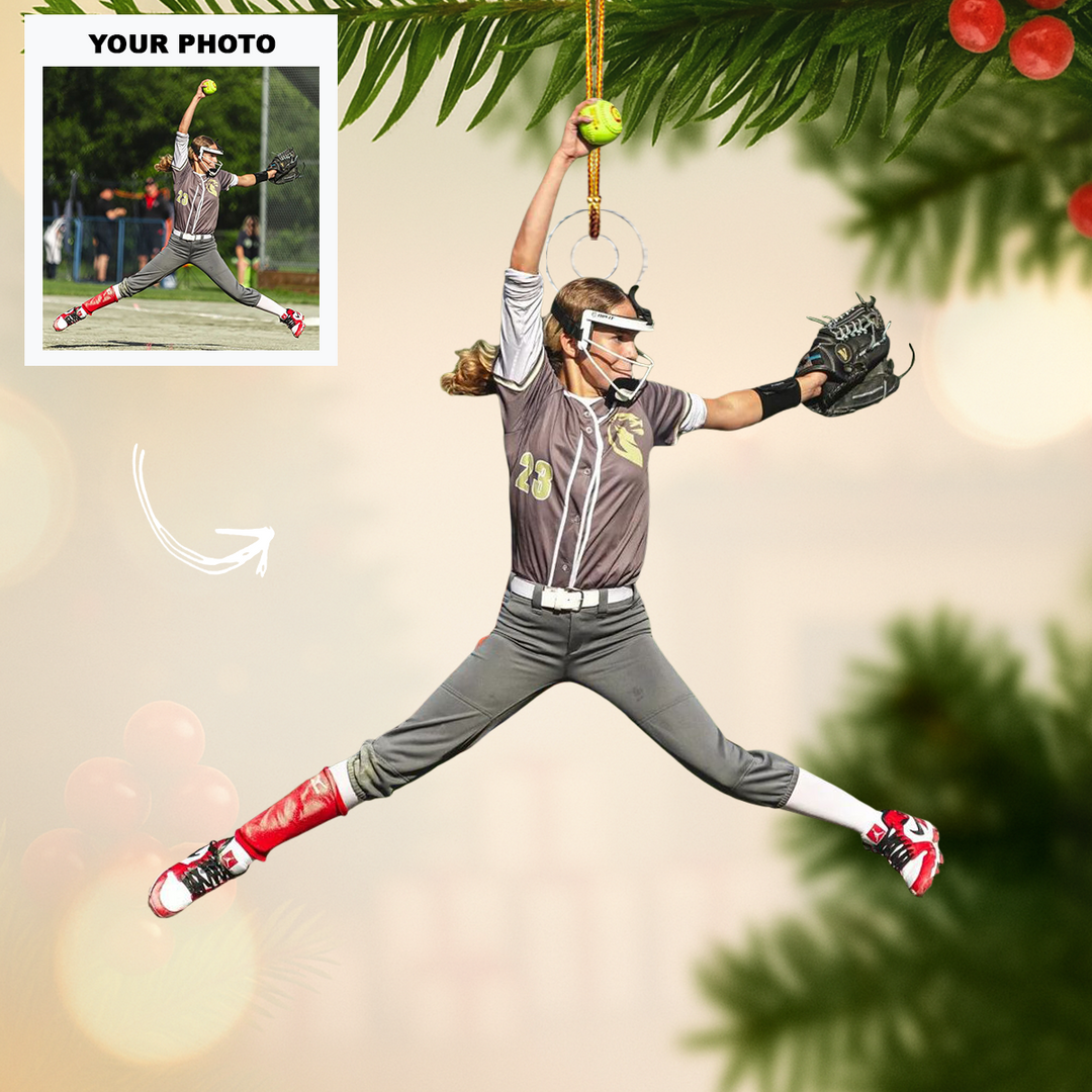 Born To Play - Personalized Photo Mica Ornament - Customized Your Photo Ornament - Christmas Gift For Sport Lovers