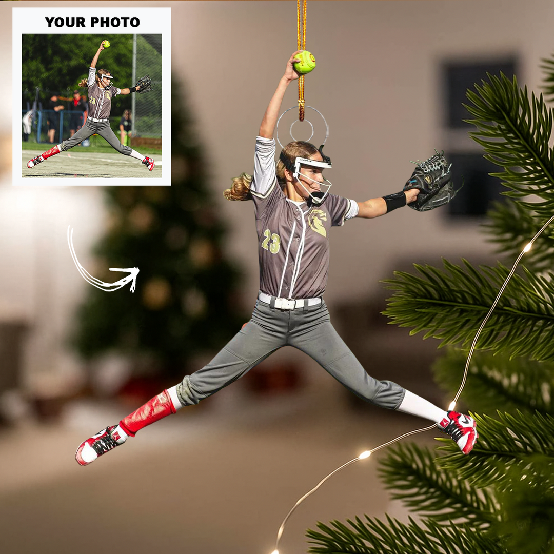 Born To Play - Personalized Photo Mica Ornament - Customized Your Photo Ornament - Christmas Gift For Sport Lovers