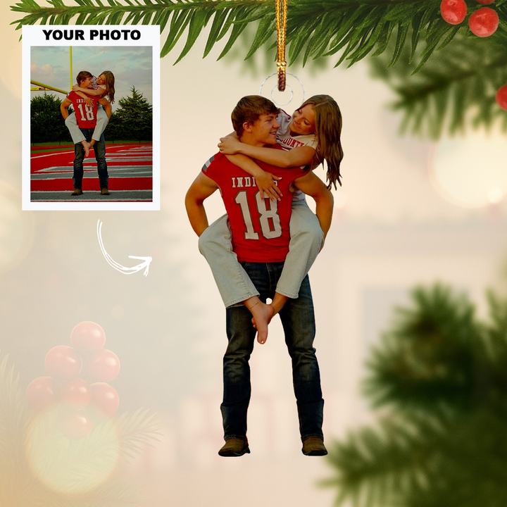 Always & Forever - Personalized Photo Mica Ornament - Customized Your Photo Ornament - Christmas Gift For Couple