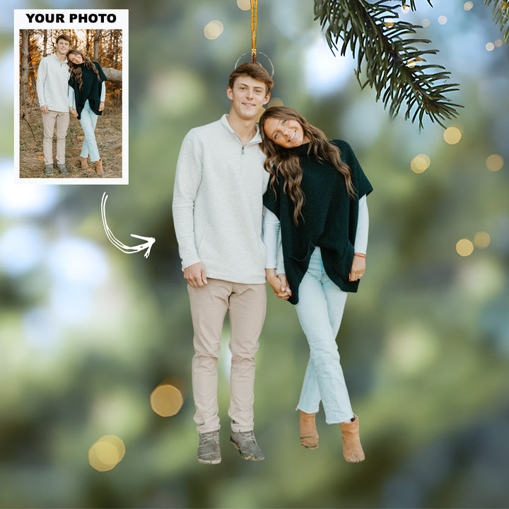 Forever Yours - Personalized Photo Mica Ornament - Customized Your Photo Ornament - Christmas Gift For Couple