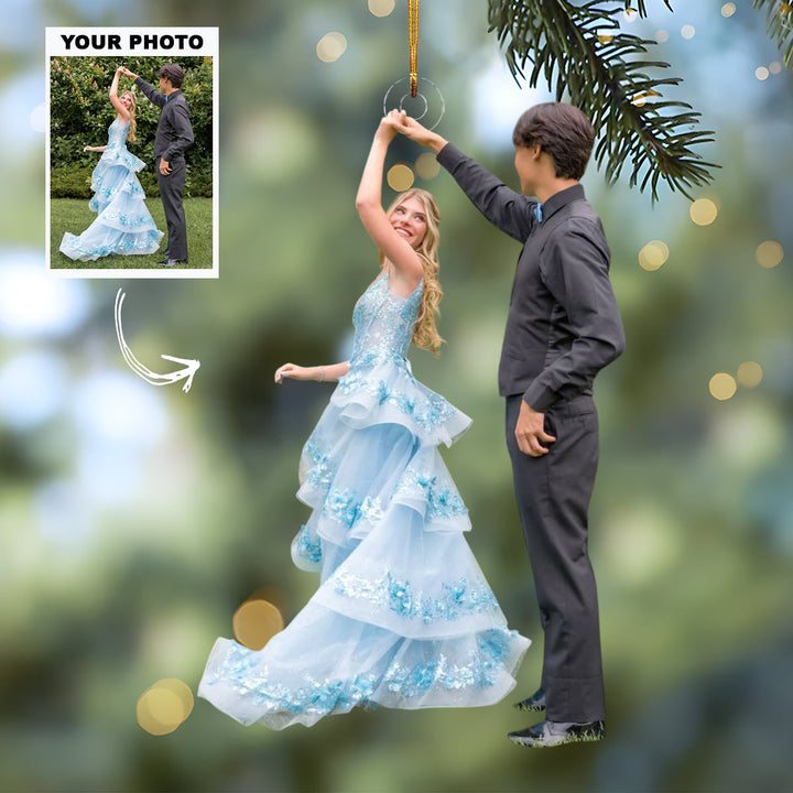 Love Beyond Time - Personalized Photo Mica Ornament - Customized Your Photo Ornament - Christmas Gift For Couple