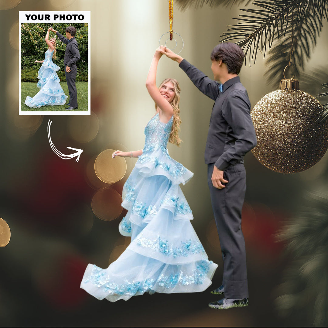 Love Beyond Time - Personalized Photo Mica Ornament - Customized Your Photo Ornament - Christmas Gift For Couple