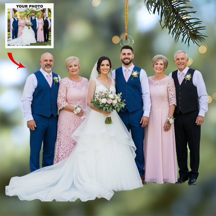 Two Hearts One Love - Personalized Photo Mica Ornament - Customized Your Photo Ornament - Christmas Gift For Couple