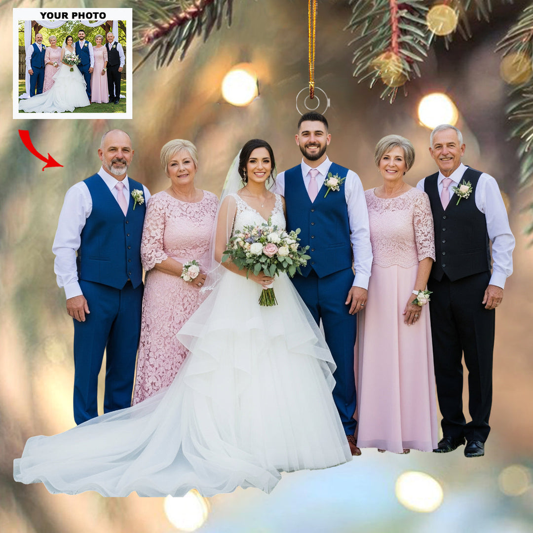 Two Hearts One Love - Personalized Photo Mica Ornament - Customized Your Photo Ornament - Christmas Gift For Couple