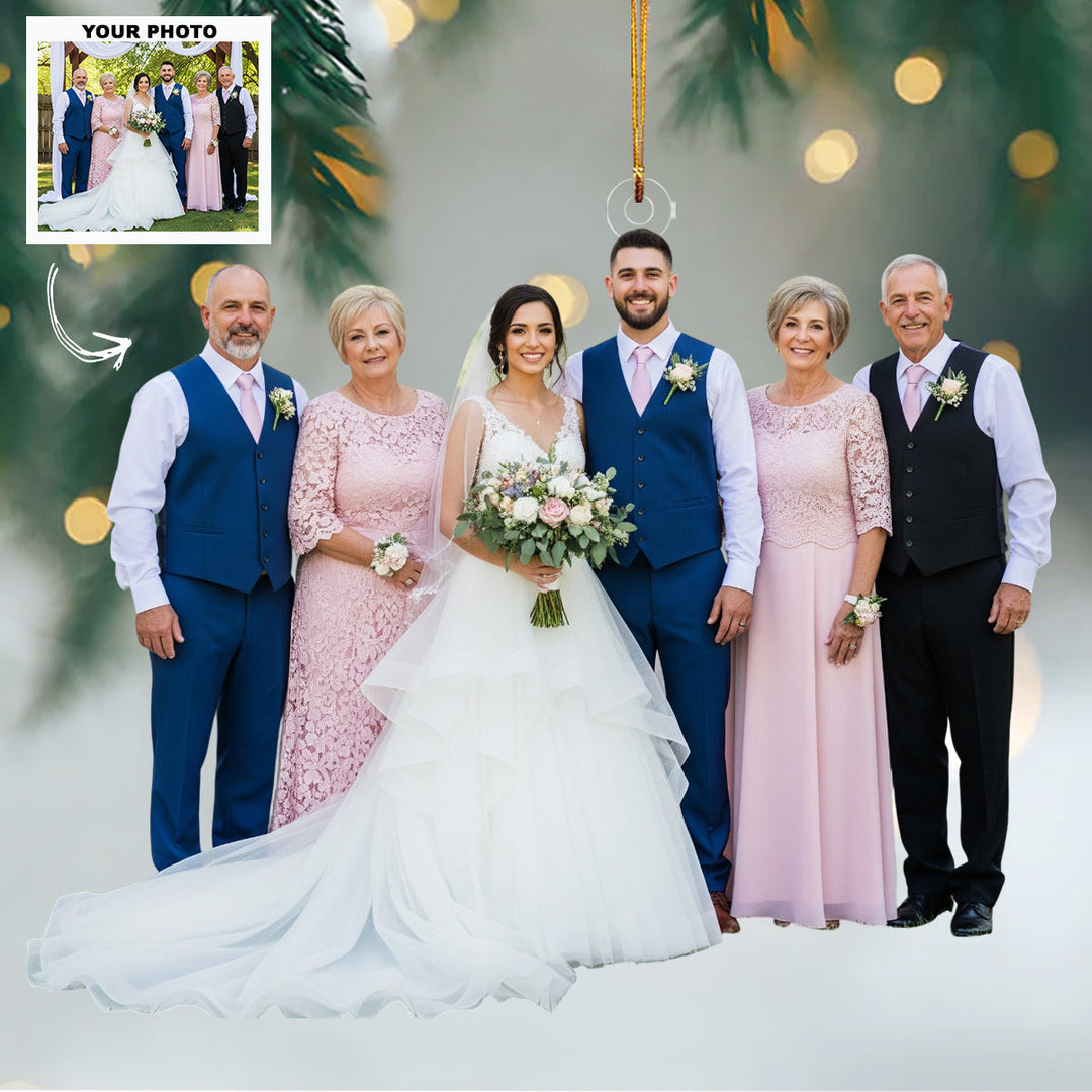 Two Hearts One Love - Personalized Photo Mica Ornament - Customized Your Photo Ornament - Christmas Gift For Couple