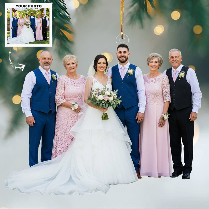 Two Hearts One Love - Personalized Photo Mica Ornament - Customized Your Photo Ornament - Christmas Gift For Couple