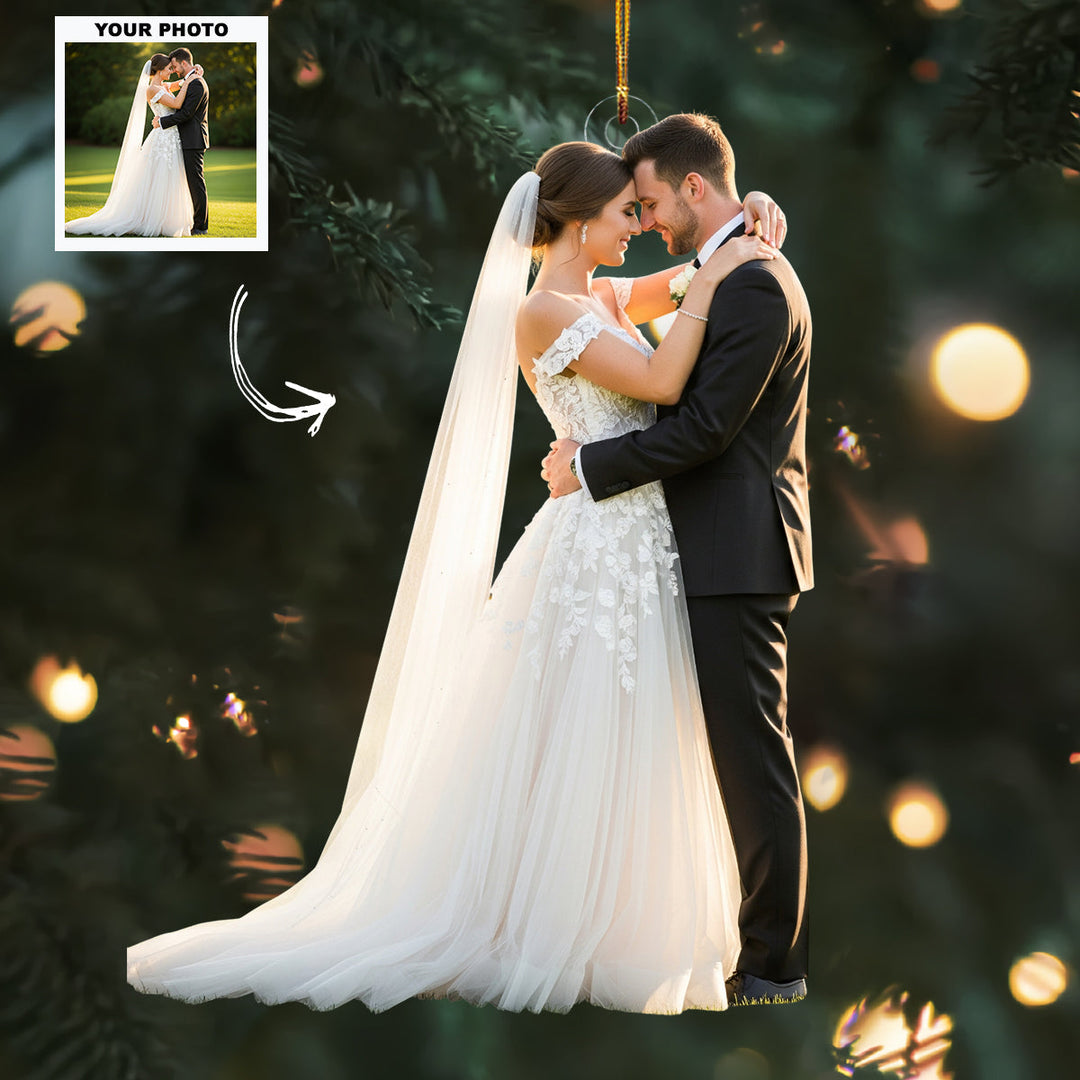 Perfect Match - Personalized Photo Mica Ornament - Customized Your Photo Ornament - Christmas Gift For Couple