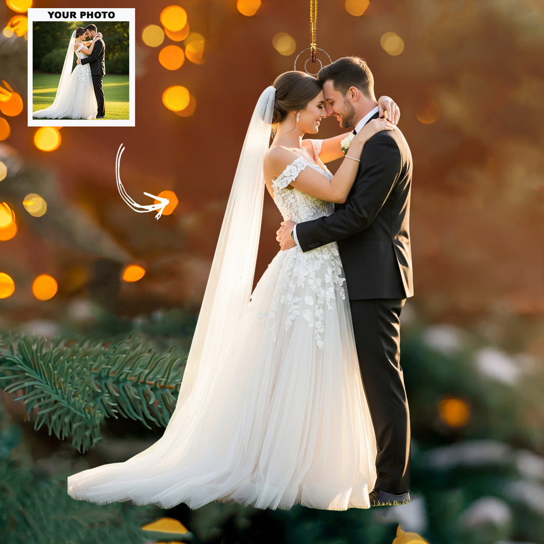 Perfect Match - Personalized Photo Mica Ornament - Customized Your Photo Ornament - Christmas Gift For Couple