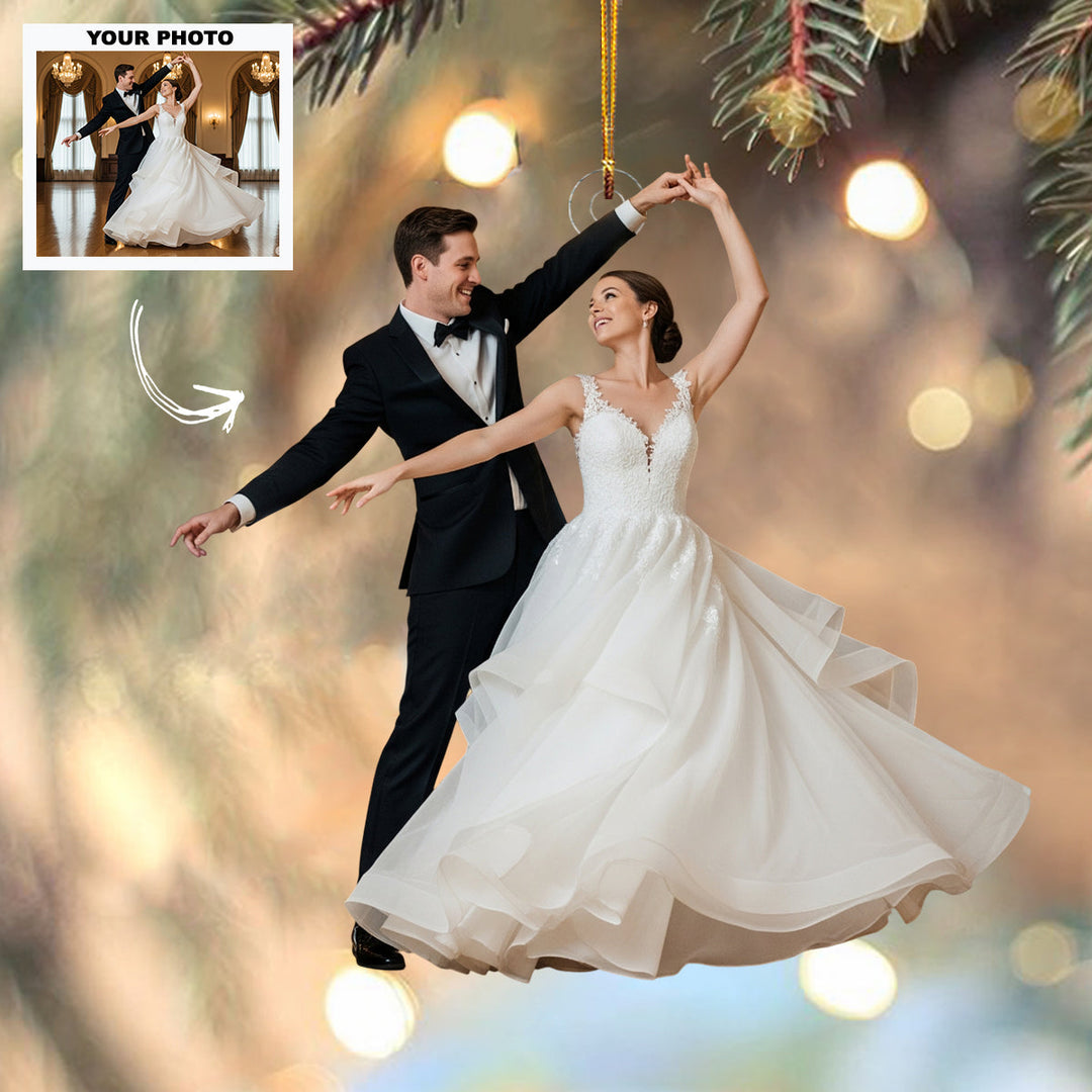Love Story - Personalized Photo Mica Ornament - Customized Your Photo Ornament - Christmas Gift For Couple