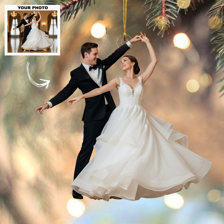Love Story - Personalized Photo Mica Ornament - Customized Your Photo Ornament - Christmas Gift For Couple