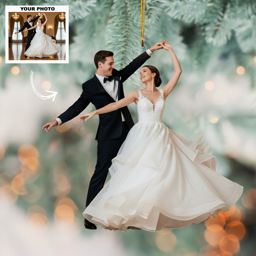 Love Story - Personalized Photo Mica Ornament - Customized Your Photo Ornament - Christmas Gift For Couple