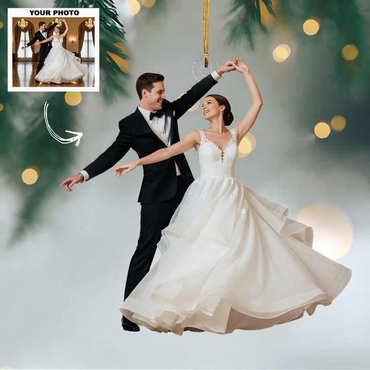 Love Story - Personalized Photo Mica Ornament - Customized Your Photo Ornament - Christmas Gift For Couple