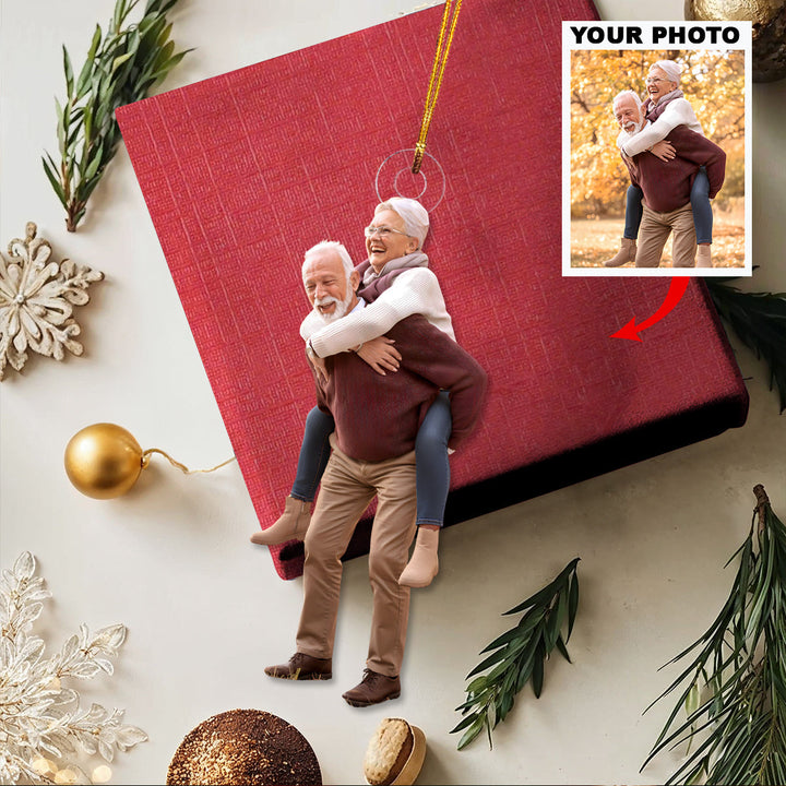 Laughter Forever - Personalized Photo Mica Ornament - Christmas Gift For Grandparents and Family Members