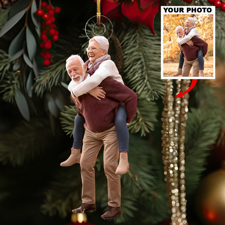 Laughter Forever - Personalized Photo Mica Ornament - Christmas Gift For Grandparents and Family Members