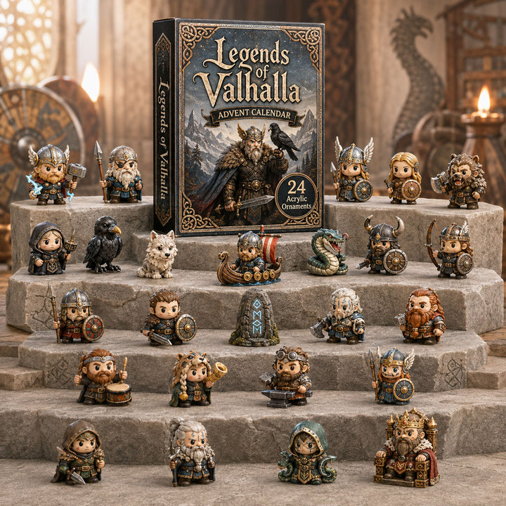 CHRISTMAS KICKOFF 40% OFF - Legends of Valhalla Advent Calendar 2026 - 24-Day Festive Countdown, Acrylic Charms Blind Box - Gift For Viking Lovers AC0HA218