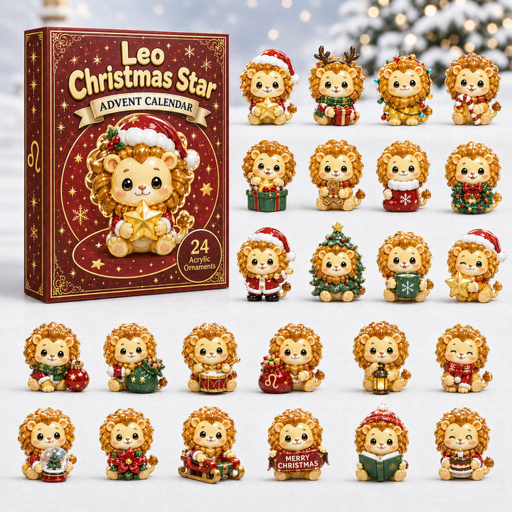 CHRISTMAS KICKOFF 40% OFF - Leo Christmas Star Advent Calendar 2026 - 24-Day Festive Countdown, Acrylic Charms Blind Box - Gift For Astrology Lovers AC0HA199