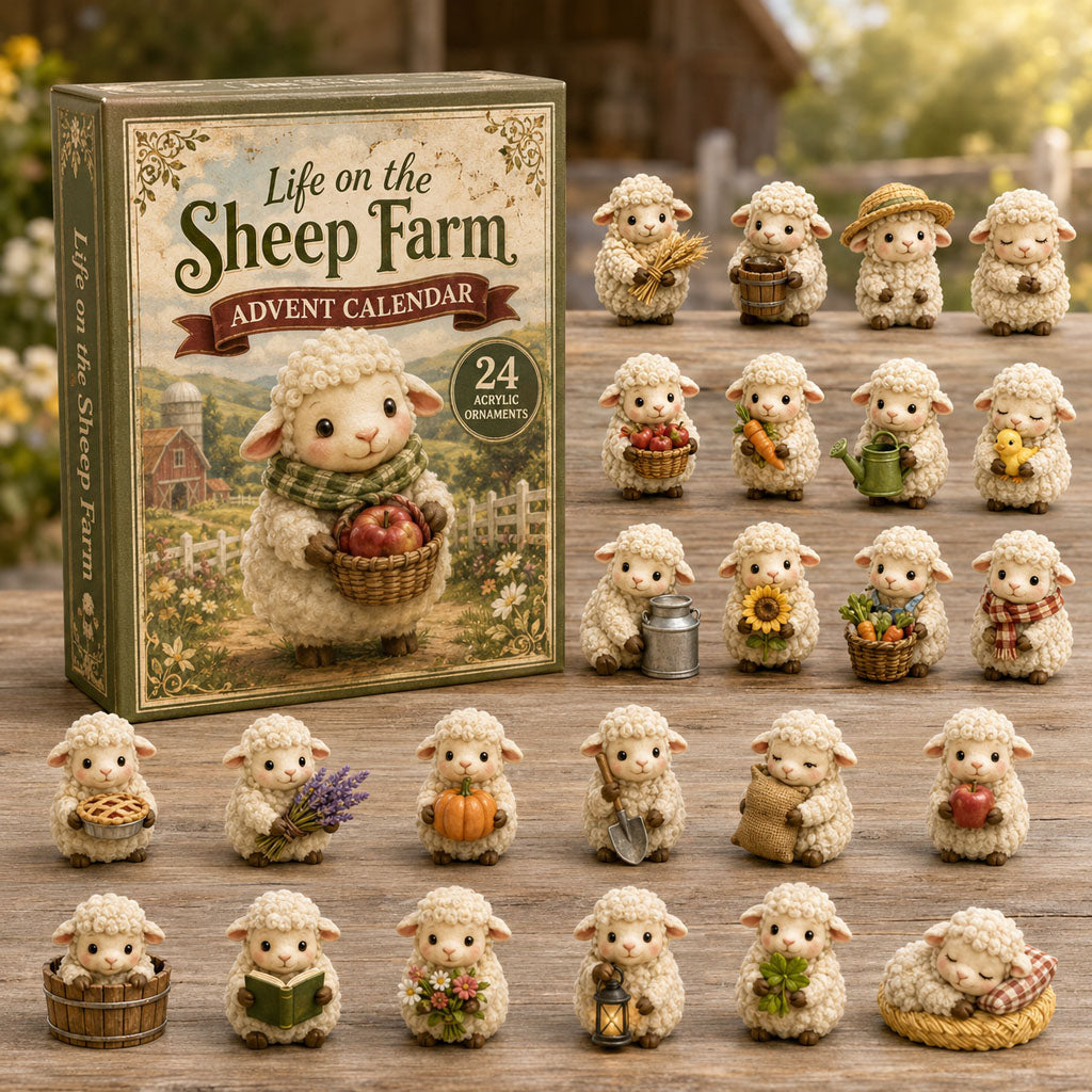 CHRISTMAS KICKOFF 40% OFF - Life On The Sheep Farm Advent Calendar 2026 - 24-Day Festive Countdown, Acrylic Charms Blind Box - Gift For Sheep Lovers AC0NT199
