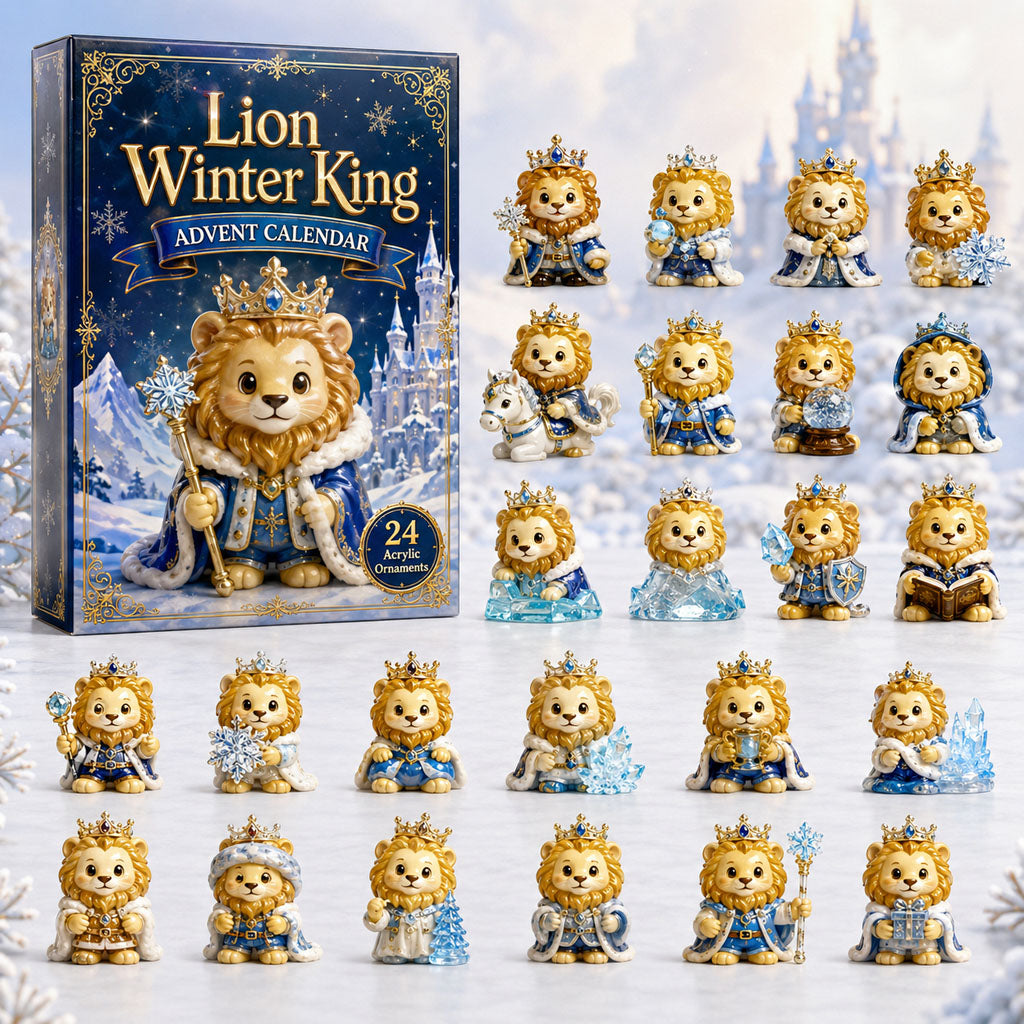 CHRISTMAS KICKOFF 40% OFF - Lion Winter King Advent Calendar 2026 - 24-Day Festive Countdown, Acrylic Charms Blind Box - Gift For Lion Lovers AC0HA130