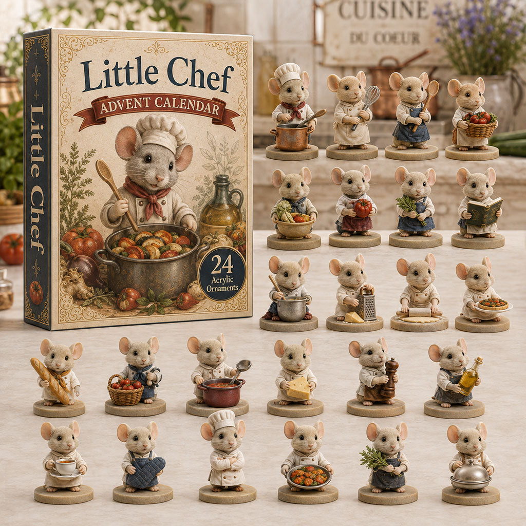 CHRISTMAS KICKOFF 40% OFF - Little Chef Mouse Advent Calendar 2026 - 24-Day Festive Countdown, Acrylic Charms Blind Box - Gift For Mouse Lovers AC0TH114