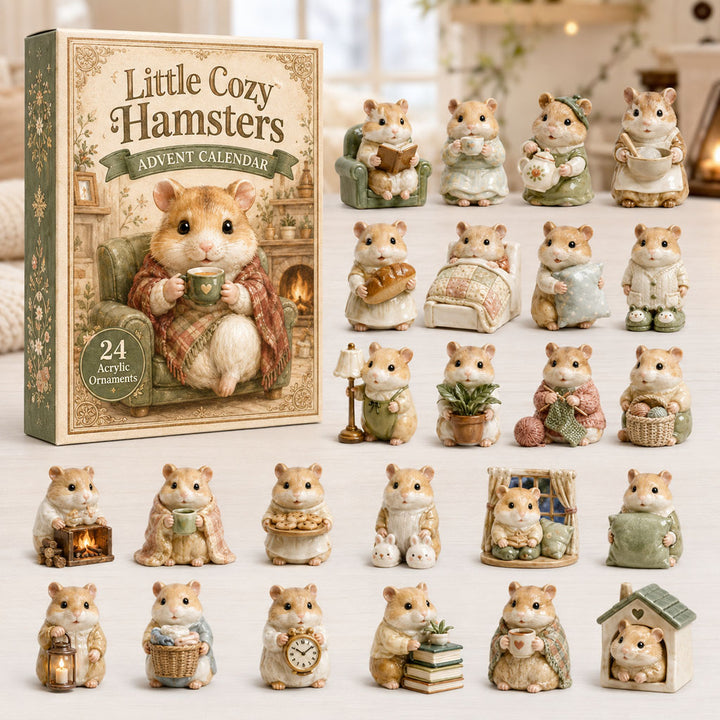 CHRISTMAS KICKOFF 40% OFF - Little Cozy Hamsters Advent Calendar 2026 - 24-Day Festive Countdown, Acrylic Charms Blind Box - Gift For Hamster Lovers AC0TH002