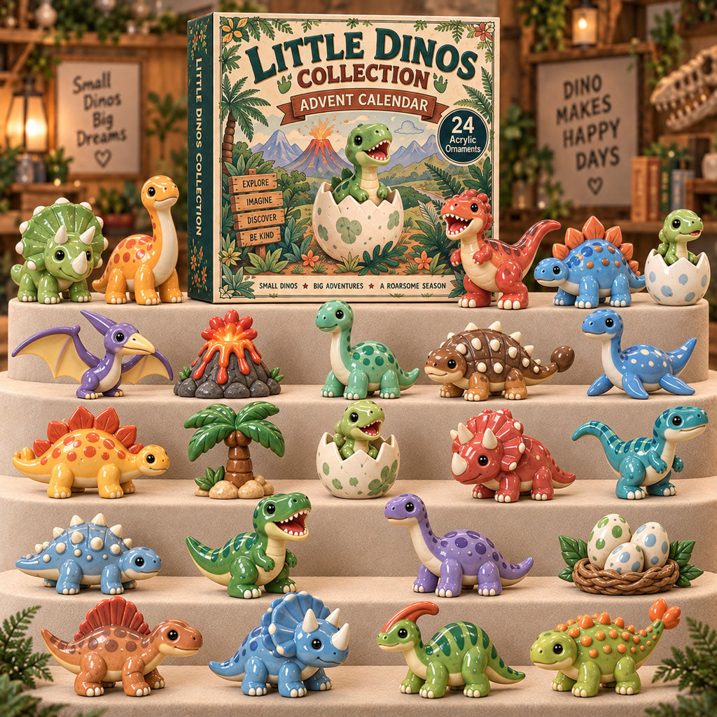 CHRISTMAS KICKOFF 40% OFF - Little Dinos Collection Advent Calendar 2026 - 24-Day Festive Countdown, Acrylic Charms Blind Box - Gift For Dinosaurs Lovers AC0TM407