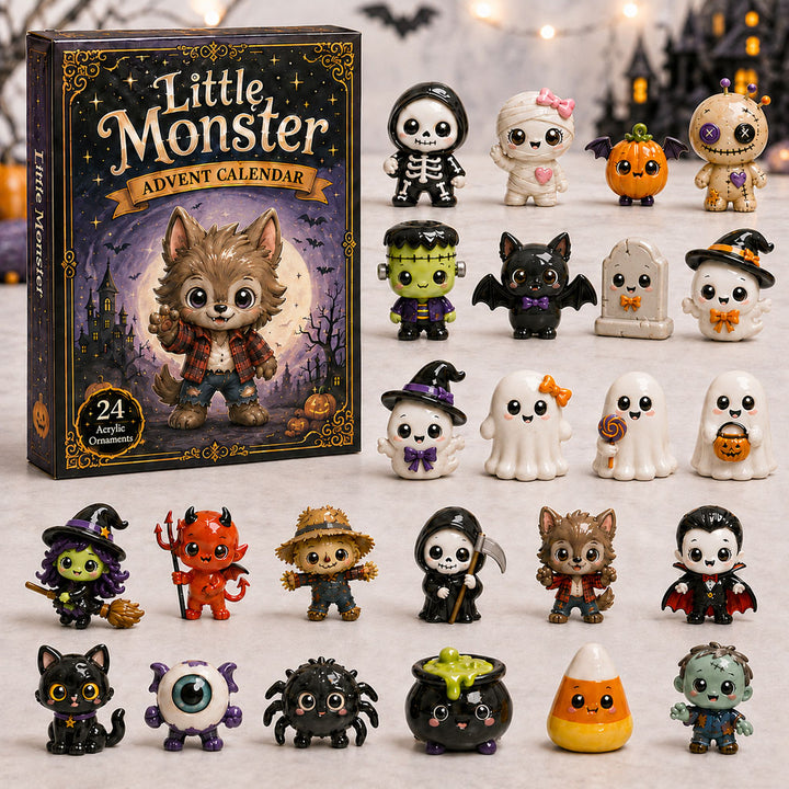 HALLOWEEN KICKOFF 40% OFF - Little Monster Advent Calendar 2026 - 24-Day Festive Countdown, Acrylic Charms Blind Box - Gift For Cute Collectors