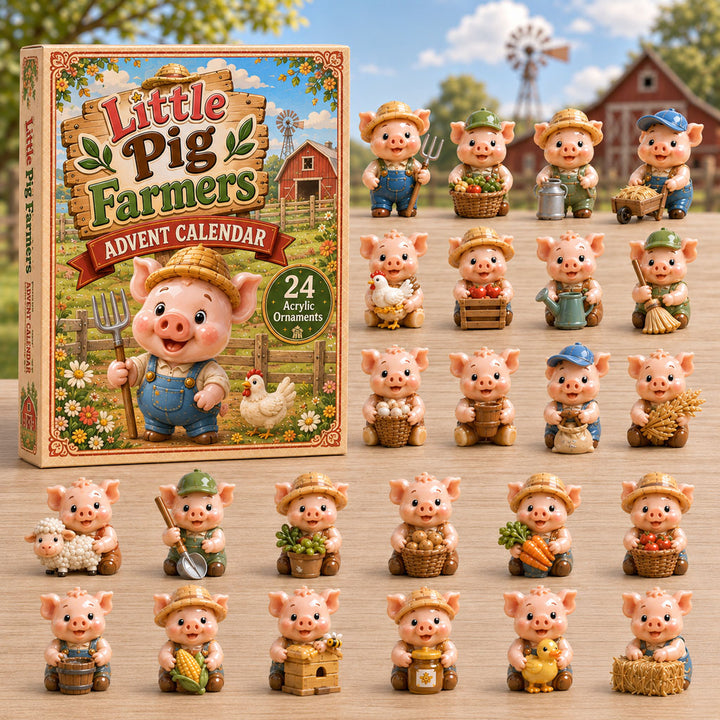 CHRISMAST KICKOFF 40% OFF - Little Pig Farmers Advent Calendar 2026 - 24-Day Festive Countdown, Acrylic Charms Blind Box - Gift For Pig Lovers AC0HA213