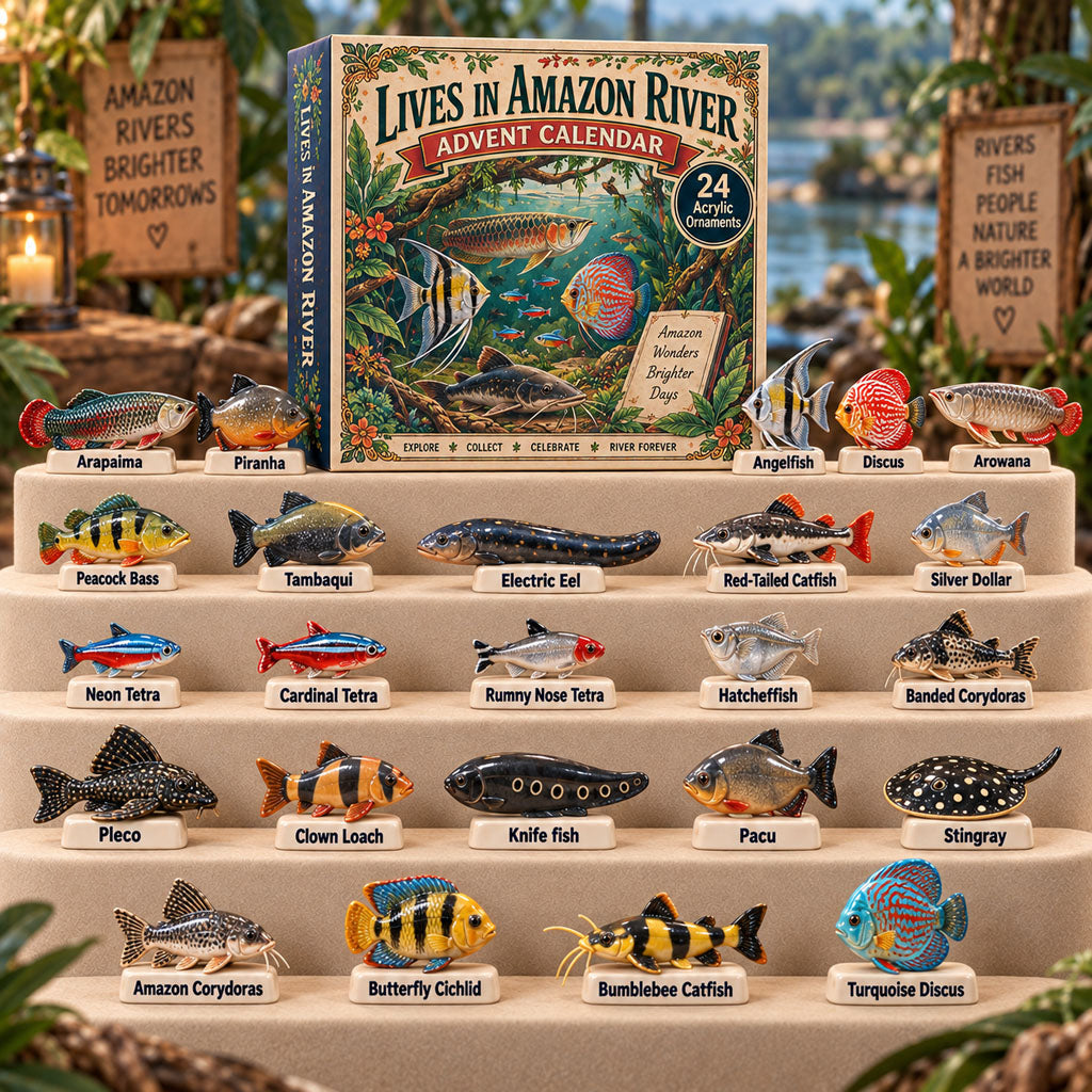 CHRISTMAS KICKOFF 40% OFF - Lives In Amazon River Advent Calendar 2026 - 24-Day Festive Countdown, Acrylic Charms Blind Box - Gift For Fish Lovers AC0TM368