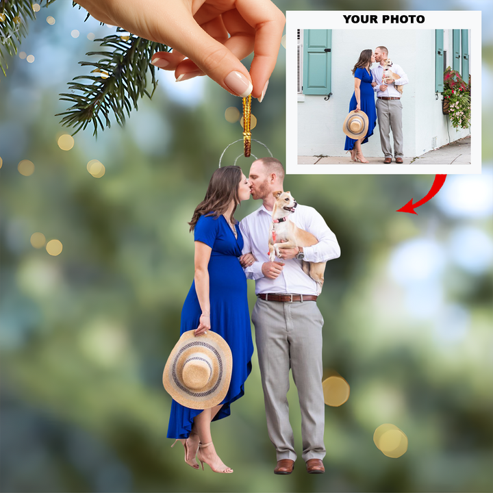 Love Awaits - Personalized Photo Mica Ornament - Christmas Gift For Family Members